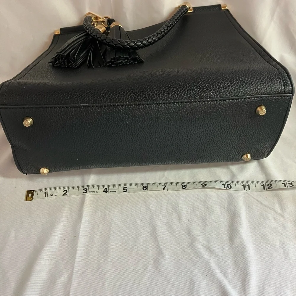 Miztique Black Tote with Gold Details